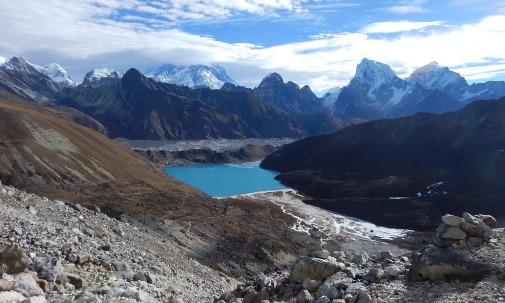 lake surrounded by a mountains