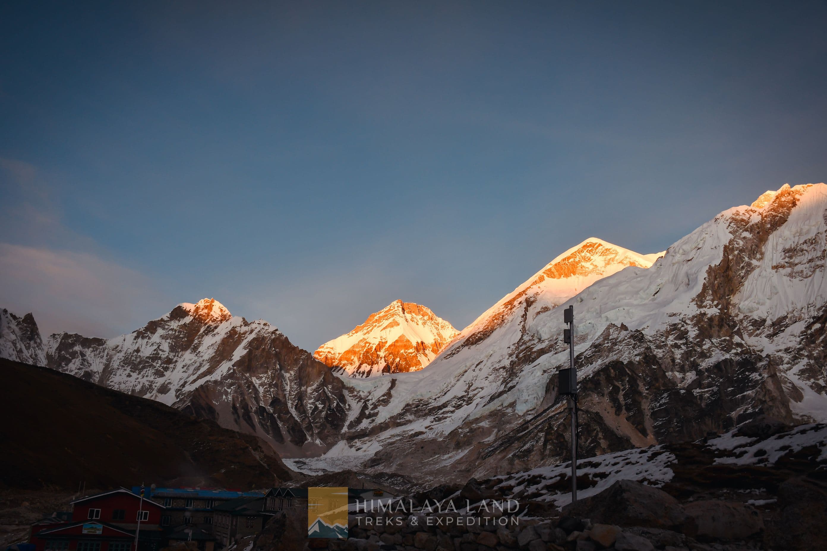 view of everest from gorakshep