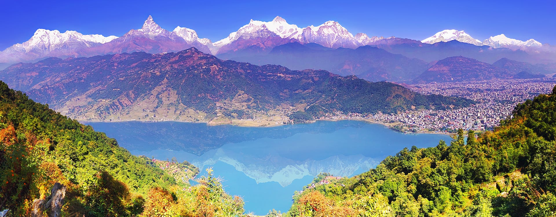 Reflection of Annapurna Range on Phewa Lake